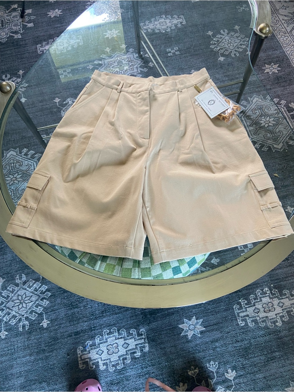 St. John Sport Beige Wide Leg Golf Shorts - Sz 14